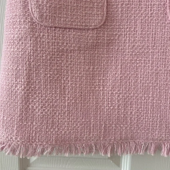 Cinq a Sept Chic Pink Tweed dress Sz 00 new gold buttons - Picture 4 of 8